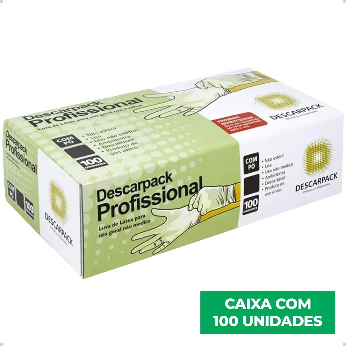Luva Látex Descartável Descarpack Com Pó 100un